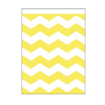 10 sachets en papier "Crazy Stripes" - jaune