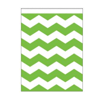 10 sachets en papier "Crazy Stripes" - vert