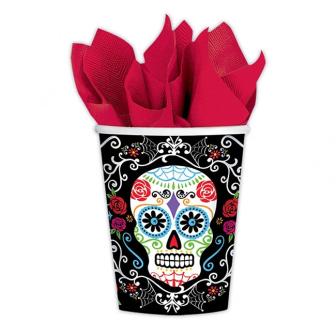 10 Gobelets en carton "Dia de los Muertos" 