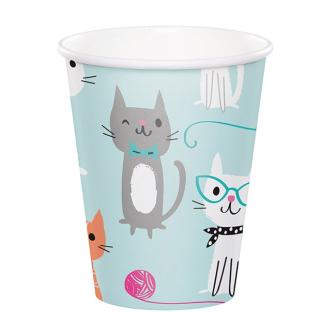 8 gobelets en carton "Petit chat"