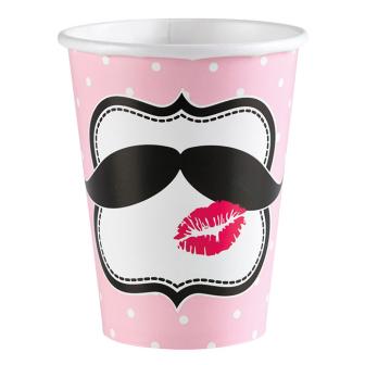 8 gobelets en carton "Petites moustaches"