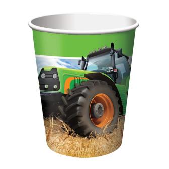 8 gobelets en carton "Mon tracteur"