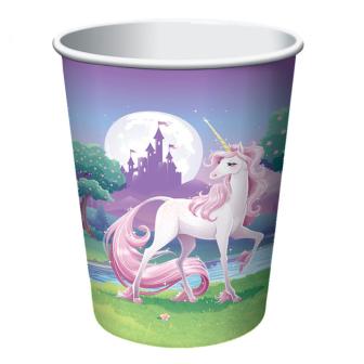 8 gobelets en carton "Belle licorne"