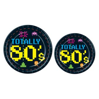 8 assiettes en carton "Totally 80's"