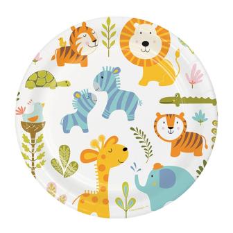 8 assiettes en carton "Baby Wild Jungle Party" 