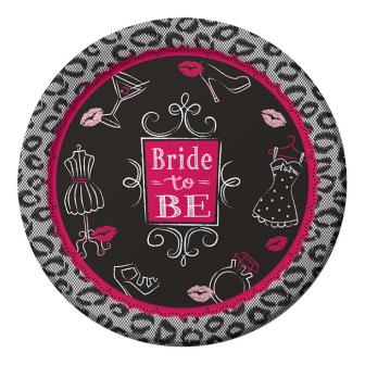 8 assiettes en carton "Bride to be"