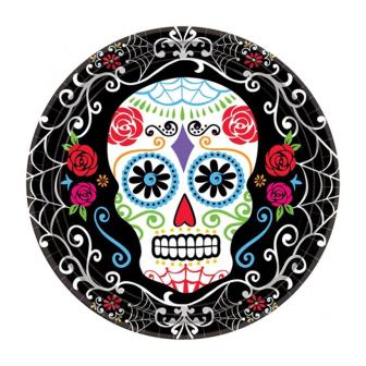 10 assiettes en carton "Dia de los Muertos"