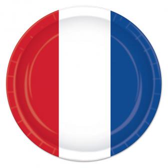 8 assiettes en carton "France tricolore"