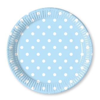 10 assiettes en carton "Happy Day" - bleu clair