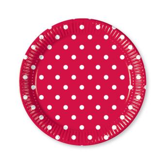 10 assiettes en carton "Happy Day" - rouge