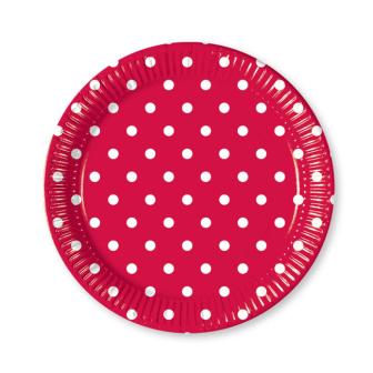 10 assiettes en carton "Happy Day" - rouge