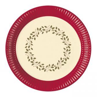 8 assiettes en carton "Fêtes de Noël dorées"