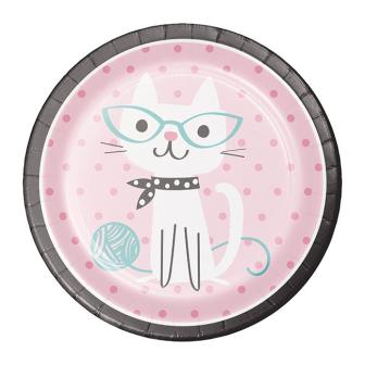 8 assiettes en carton "Petit chat" 