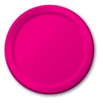 24 assiettes en carton - magenta