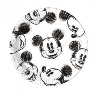 25 assiettes en carton "Dessin de Mickey"