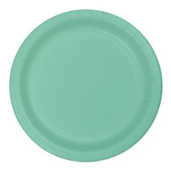 24 assiettes en carton - vert menthe