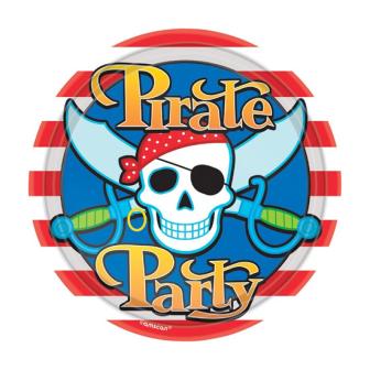 8 assiettes en carton "Fête de pirates"