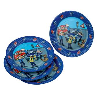 Assiettes en carton "Police en action" lot de 8 