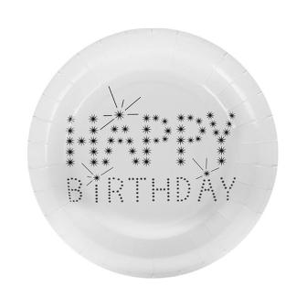 10 assiettes en carton "Sparkling Birthday"