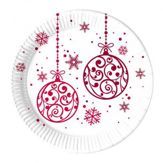 8 assiettes en carton "Noël féerique"