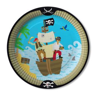 8 assiettes en carton "Voyage de pirates"