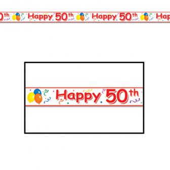 Rouleau de rubalise "Happy 50th" 6 m