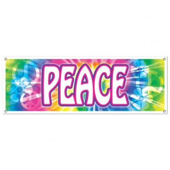 Bannière de fête "Peace" 53 x 150 cm