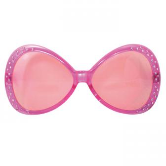 Grosses lunettes "Années 70 - Diamond" 16,5 cm - rose vif