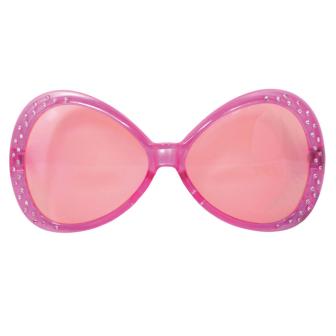 Grosses lunettes "Années 70 - Diamond" 16,5 cm - rose vif