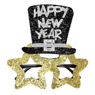 Lunettes de fête "Happy New Year" - doré