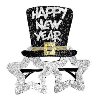 Lunettes de fête "Happy New Year" - argenté