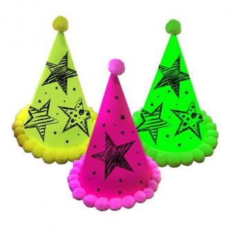 3 chapeaux de fête "Neon"