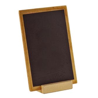 Ardoise en bois personnalisable avec présentoir 15 x 10 cm - doré