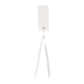 12 cartons nominatifs personnalisables avec ruban en satin - blanc