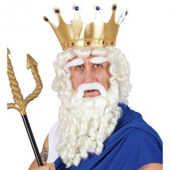 Perruque "Roi de la mer" avec barbe et sourcils 4 pcs.
