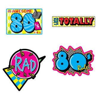 Déco de salle "Totally 80's" 4 pcs