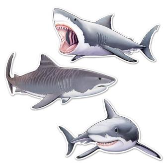 Déco de salle "Requins dangereuses" 3 pcs