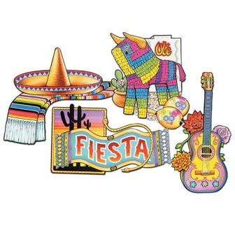 Déco de salle "Fête mexicaine" 41 cm 4 pcs