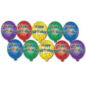 Décoration de salle "Mini Ballons Happy Birthday" 10 pcs