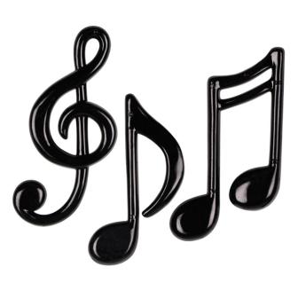 Déco de salle "Notes de musique noires" 3 pcs