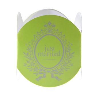 6 ronds de serviette "Just Married" - vert