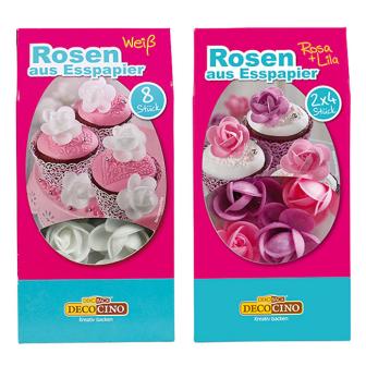 8 roses en papier comestible