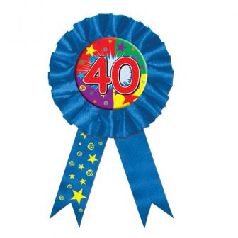 Rosette anniversaire "40 ans" 15 cm