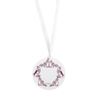 12 cartons personnalisables ronds "With love" - rose vif