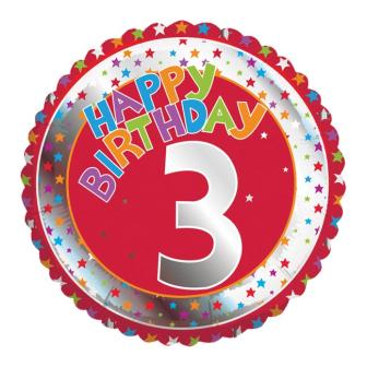 Ballon rond en aluminium "Anniversaire coloré" 46 cm - 3