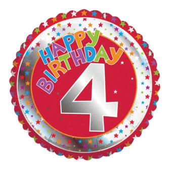 Ballon rond en aluminium "Anniversaire coloré" 46 cm - 4