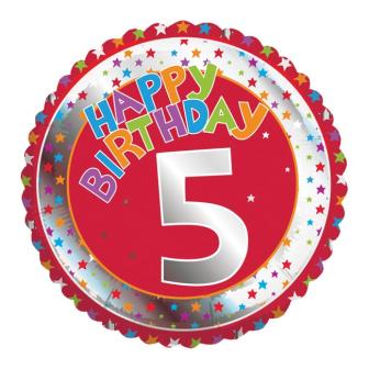 Ballon rond en aluminium "Anniversaire coloré" 46 cm - 5