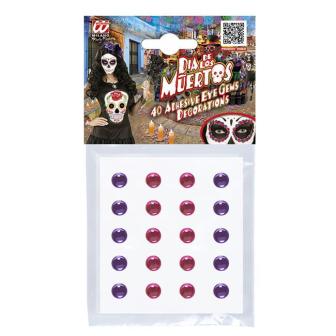 Strass pour visage "Dia de los Muertos" 40 pcs. - lilas-rose