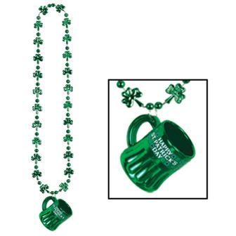 Collier avec shooter "Happy St. Patrick's Day" 4,5 cm