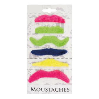 Moustaches "Fête de couleurs" 6 pcs.